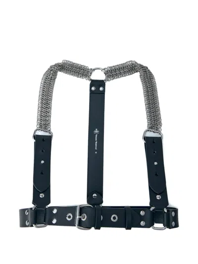 Vivienne Westwood Chain-detail Leather Harness In Blue