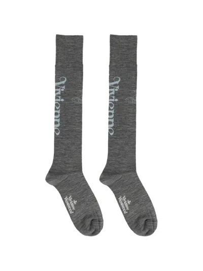 Vivienne Westwood Logo-embellishment Socks In Gray