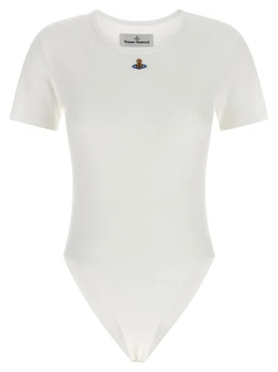Vivienne Westwood Logo-embroidered Bodysuit In White