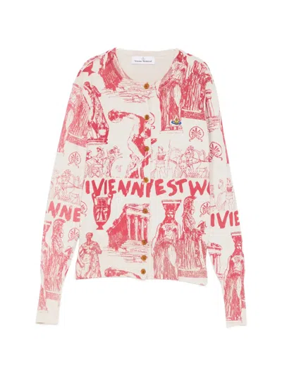 Vivienne Westwood Logo-embroidered Cardigan In Red