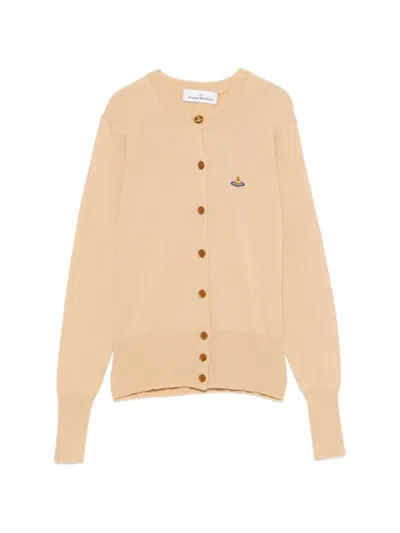 Vivienne Westwood Logo-embroidered Cardigan In Pink