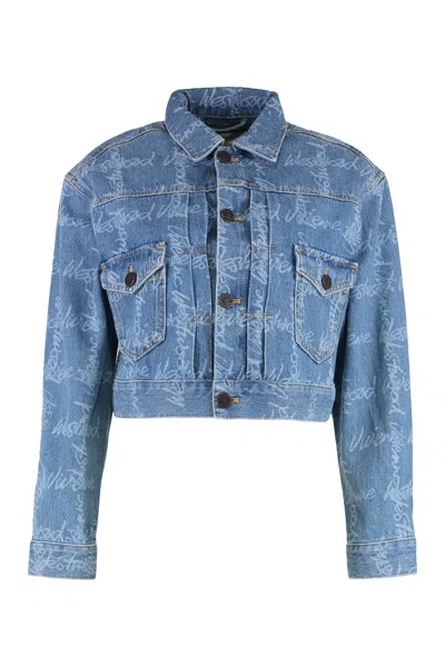 Vivienne Westwood Logo-embroidered Denim Jacket In Blue