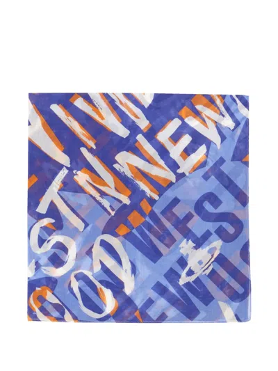 Vivienne Westwood Logomania Orb Handkerchief In Blue