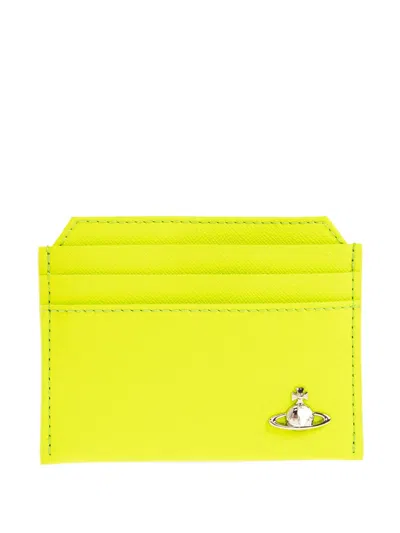 Vivienne Westwood Logo-plaque Cardholder In Yellow
