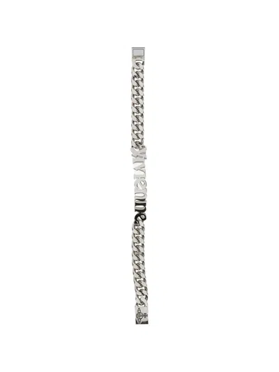 Vivienne Westwood Logo-plaque Curb-chain Bracelet In Brown