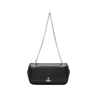 Vivienne Westwood Logo-plaque Shoulder Bag In Black