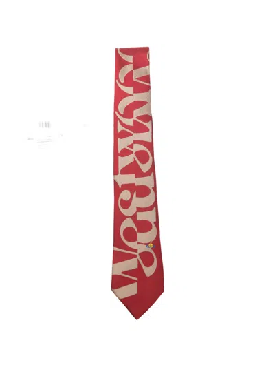 Vivienne Westwood Logo-print Silk Tie In Red