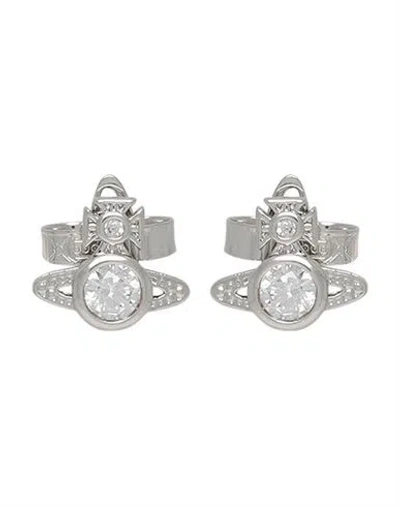 Vivienne Westwood London Orb Earrings Woman Earrings Silver Size - Brass In Metallic