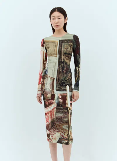 Vivienne Westwood Boulle Printed Midi Dress In Multicoloured