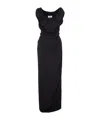 Vivienne Westwood Draped Asymmetrical Square Neckline Maxi Dress In Black