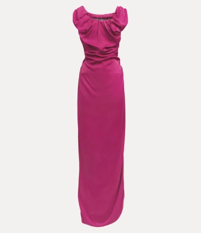 VIVIENNE WESTWOOD LONG GINNIE AMBER DRESS VISCOSE FUCHSIA 42 WOMEN