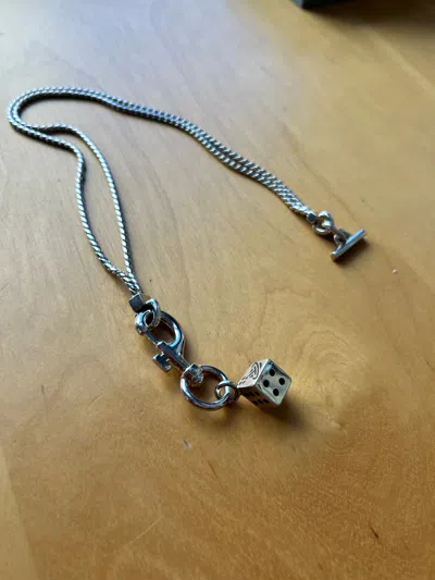 Pre-owned Vivienne Westwood Long Silver High End Dice And Clip Chain Necklace W/ Orb