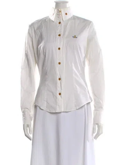 Pre-owned Vivienne Westwood Long Sleeve Blouse In White