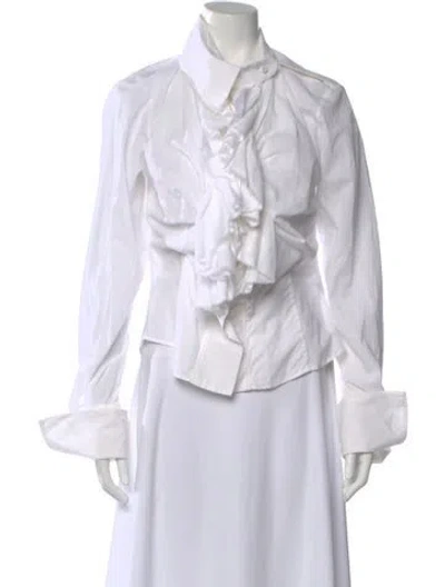Pre-owned Vivienne Westwood Long Sleeve Blouse In White