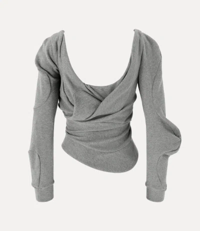 Vivienne Westwood Long Sleeve Bounce Top Loop Back Felpa Grey Xl Women In Gray