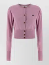 Vivienne Westwood Long Sleeve Cardigan With Ribbed Cuffs And Crew Neck In Multi