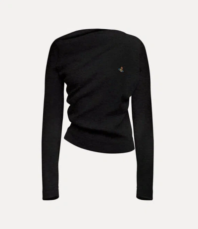 Vivienne Westwood Long Sleeve Hebo Top Rib Jersey Black Xl Unisex