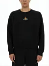 Vivienne Westwood Long-sleeve Relaxed Fit Shirt With Embroidered Emblem In Black
