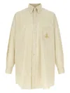 Vivienne Westwood Longline Shirt Front Pocket Relaxed Cut In Neutral