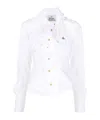 Vivienne Westwood Distorted Silhouette White Cotton Shirt With Asymmetrical Hem In White