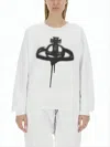 Vivienne Westwood Long-sleeve Shirt With Bold Graphic And Ribbed Cuffs In White