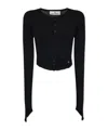 Vivienne Westwood Cropped Fitted Knit Sweater With Button Placket In Black