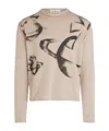 Vivienne Westwood Mens Orbit Crewneck Wool And Cashmere-blend Jumper Oatmeal In Nude