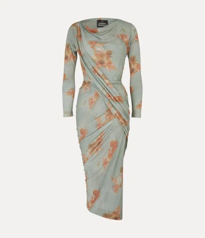 Vivienne Westwood Long Sleeve Vian Dress Viscose / Elastane Primavera-cherubs Xs Women In Green