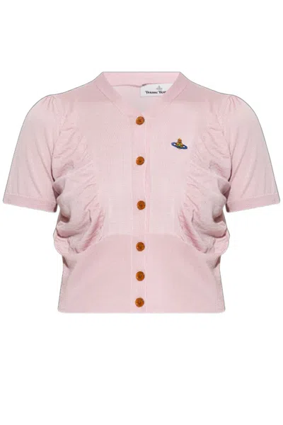 Vivienne Westwood Long-sleeved Cardigan In Pink