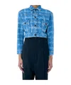 Vivienne Westwood Cropped Indigo Blue Jacket With Flap Pockets In Blue