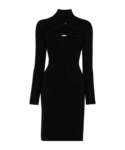 Vivienne Westwood Knee Length Dress With Cut-out Detail And Long Sleeves In Black