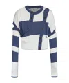 Vivienne Westwood Striped Button-detail Cropped Cardigan In Blue