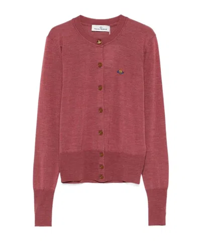 Vivienne Westwood Long-sleeved Knitted Cardigan In Brown