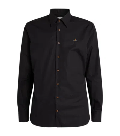 Vivienne Westwood Long-sleeved Orb Shirt In Black