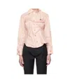 Vivienne Westwood Orb Gathered Asymmetric Cotton Shirt In Nude