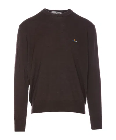 VIVIENNE WESTWOOD VIVIENNE WESTWOOD LOGO EMBROIDERED KNIT JUMPER