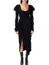 Vivienne Westwood Black Side Panther Midi Dress In Black