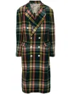 Vivienne Westwood Check Pattern Wool Blend Coat In Green