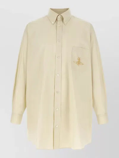 Vivienne Westwood Longline Shirt Front Pocket Relaxed Cut In Neutral