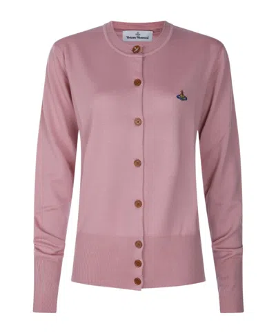 Vivienne Westwood Long-sleeve Knit Cardigan In Pink