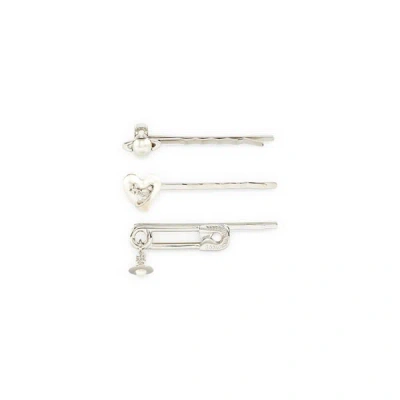 Vivienne Westwood Set Of Three Hair Pins In Gold