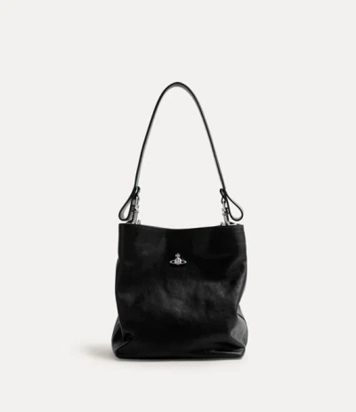 Vivienne Westwood Lottie Small Shoulder Bag Supple Leather Black