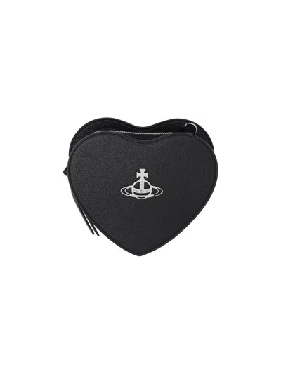Vivienne Westwood "louise Heart" Crossbody Bag In Black  