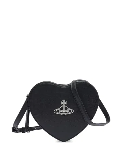 Vivienne Westwood Louise Heart Crossbody Bags In Black