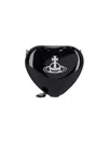 Vivienne Westwood Heart Shape Cross-body Bag With Adjustable Strap In Black