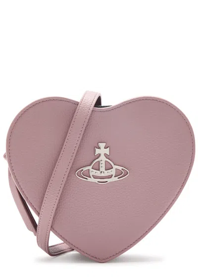 Vivienne Westwood Louise Heart Twill And Faux Leather Cross-body Bag In Pink