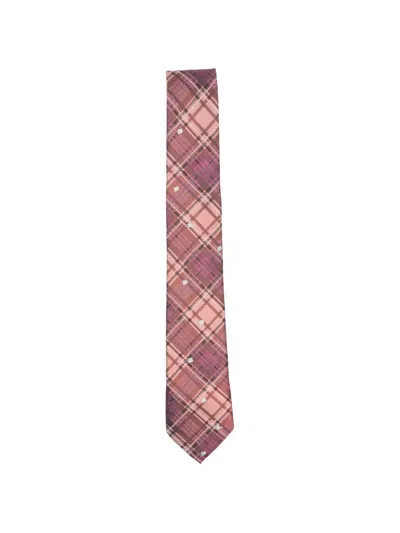 Vivienne Westwood Louth Tartan Tie In Pink