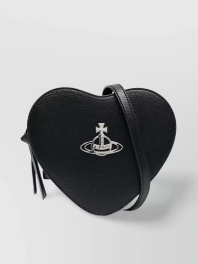 Vivienne Westwood Love Shape Leather Bag In Black