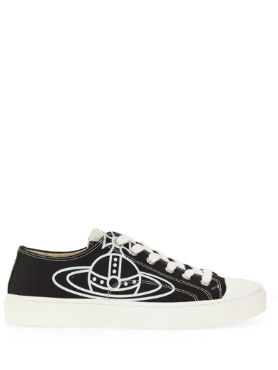 Vivienne Westwood Low Sneaker With Orb Logo In Black