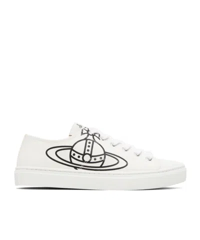 VIVIENNE WESTWOOD LOW TOP CANVAS PLIMSOLL SNEAKERS